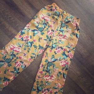 High waisted floral pants